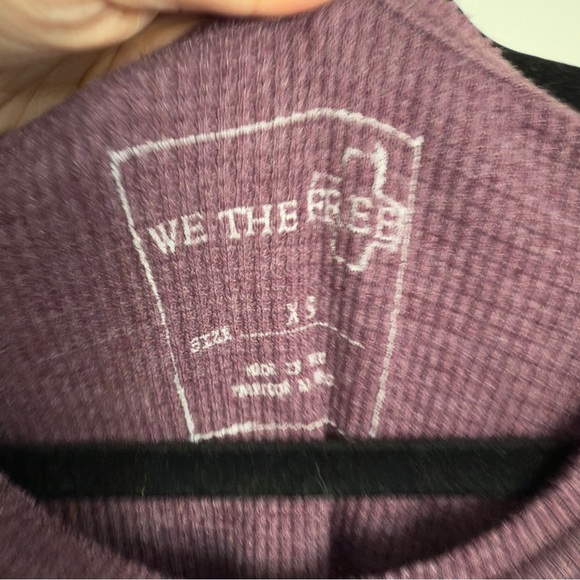 Free People Swing Thermal Cozy Knit Top Purple | Size XS-M (Oversized Fit) - Picture 4 of 6